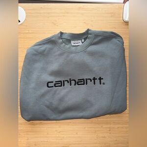 Carhartt WIP Sweatshirt in Slate Blue with Black Logo